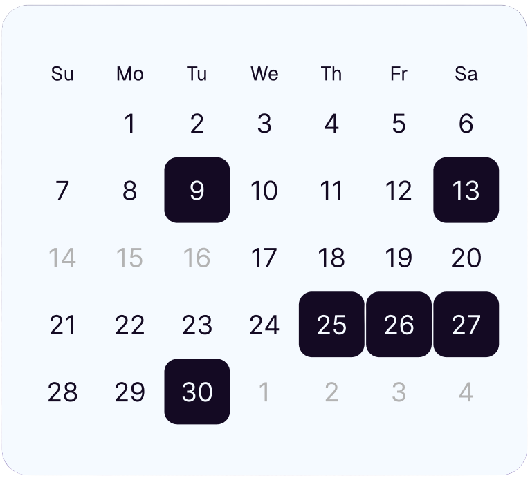 A calendar page for the month of June